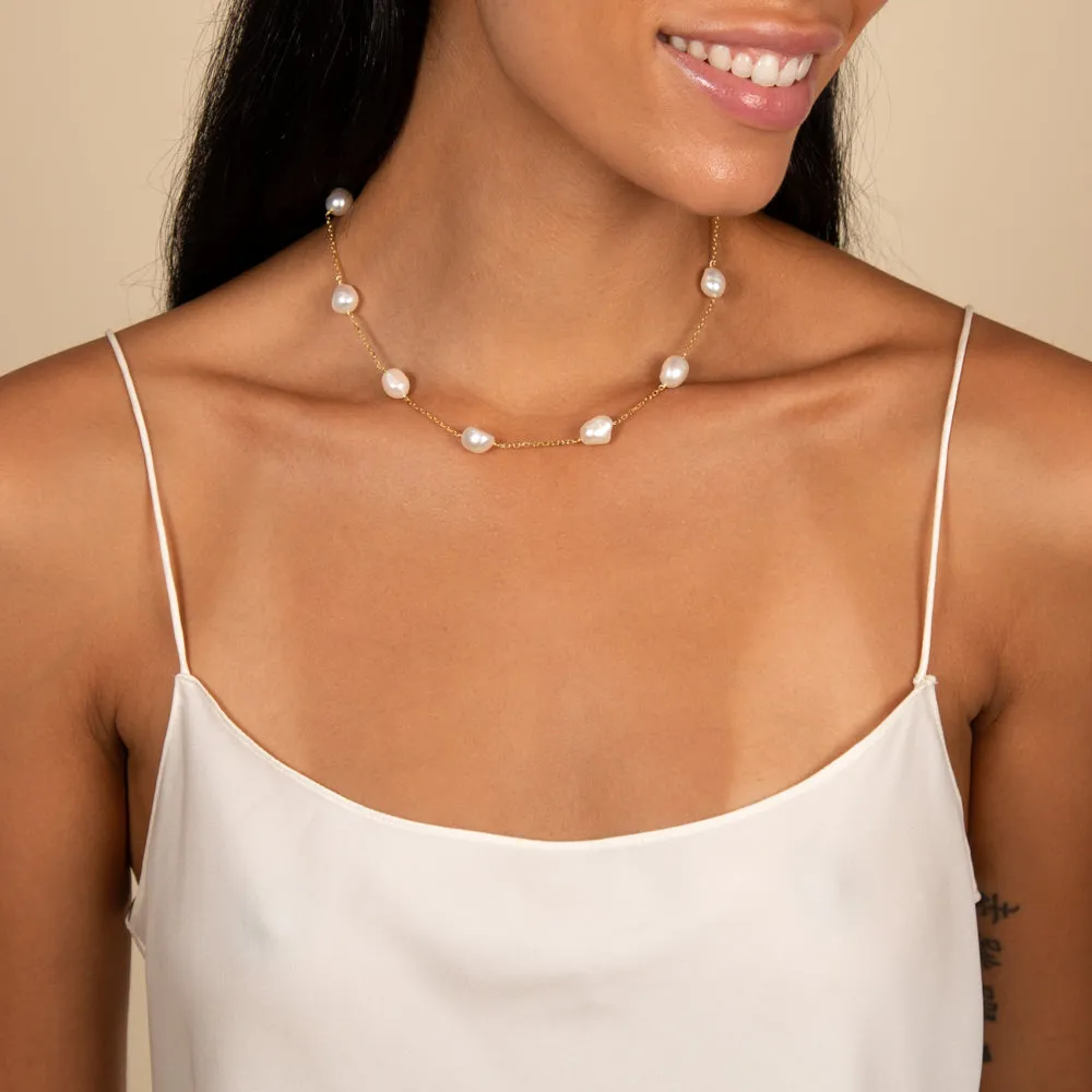 Large Pearl Chain Necklace