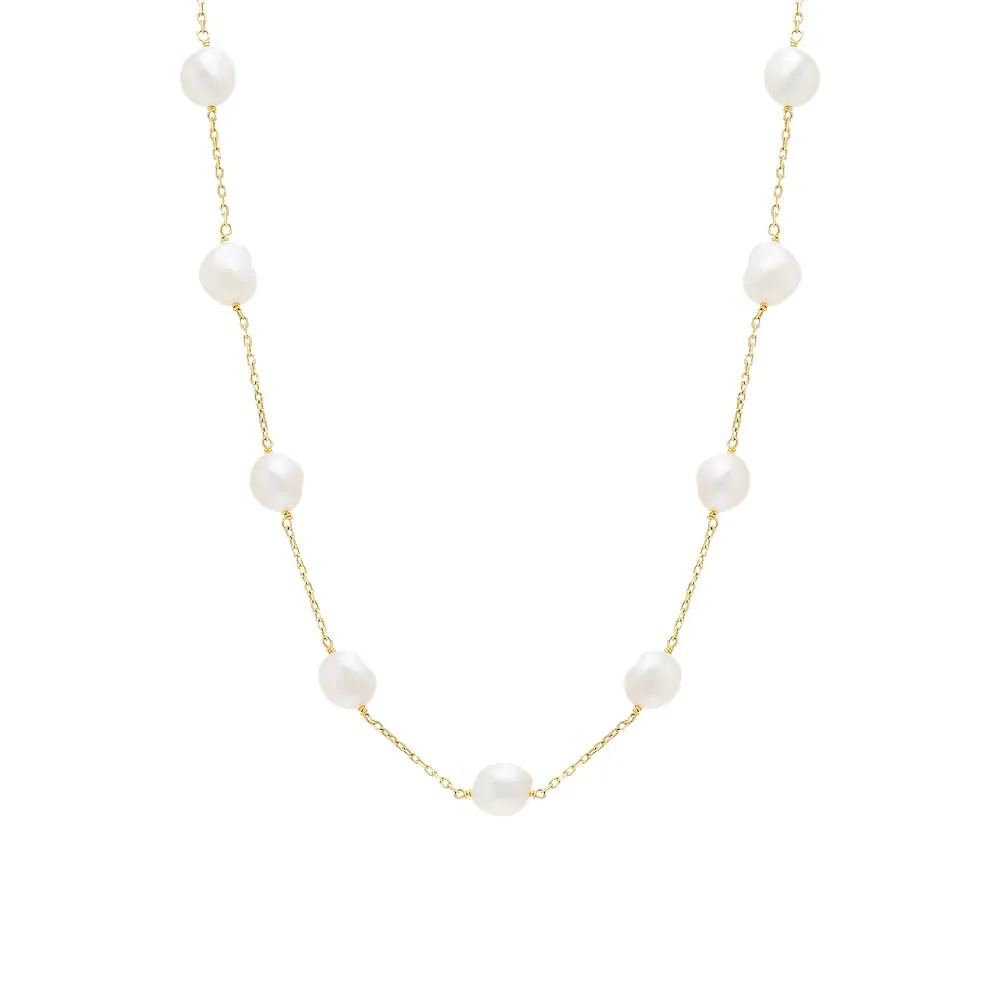 Large Pearl Chain Necklace