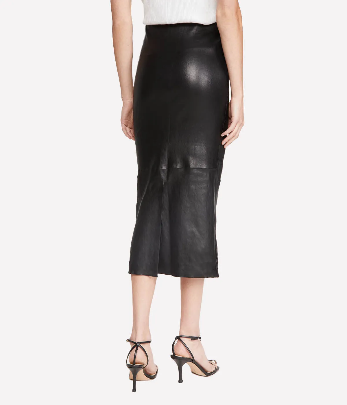 Leather Tube Skirt in Black