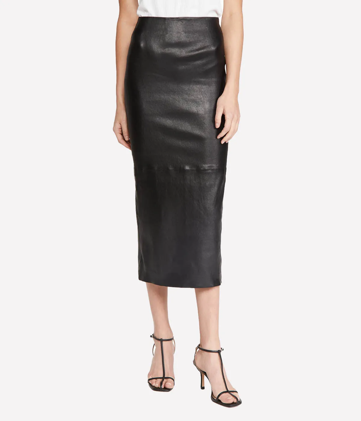 Leather Tube Skirt in Black