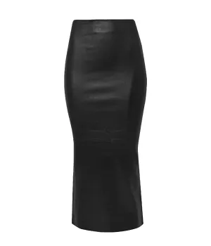 Leather Tube Skirt in Black
