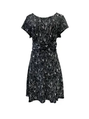 Leota Women's Black Twilight Dot Pink Peacock Stretchy Dress #2789 XX-Large NWT