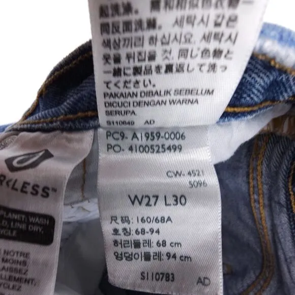 LEVIS Premium 501 ‘90s Western Loose Straight Low Slung Jeans Mad Love 27x30 Y2k