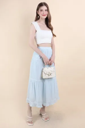 LINDSAY BANDED MAXI SKIRT IN BLUE