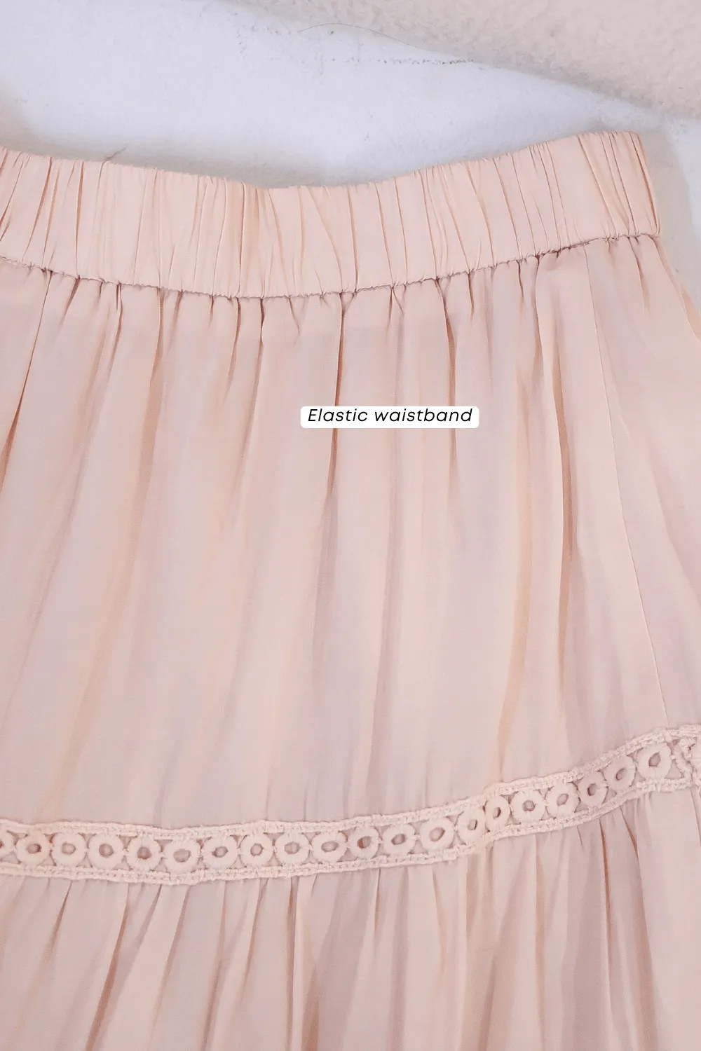 LINDSAY BANDED MAXI SKIRT IN PINK BEIGE