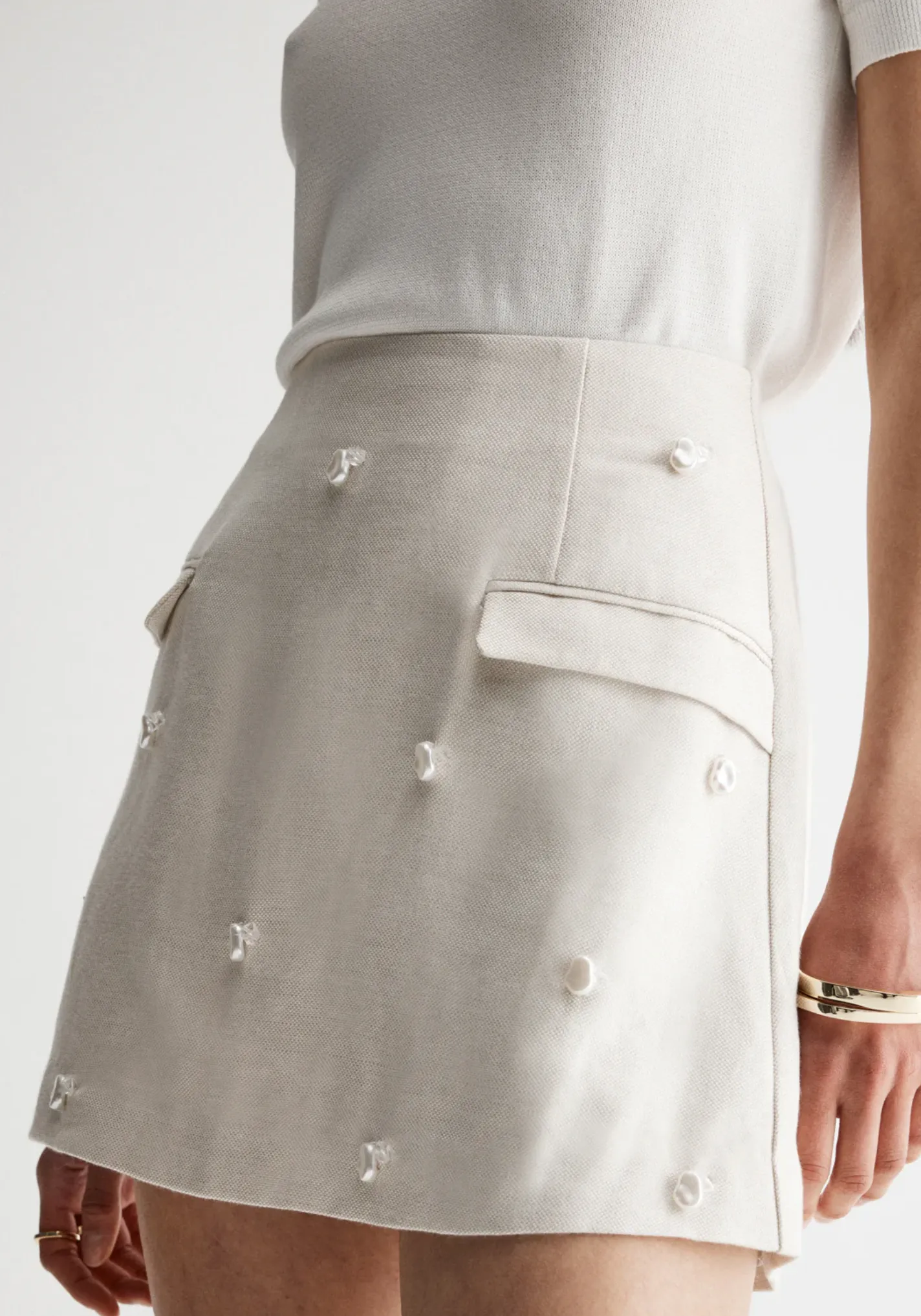 LINNA Mini Skirt | NATURAL