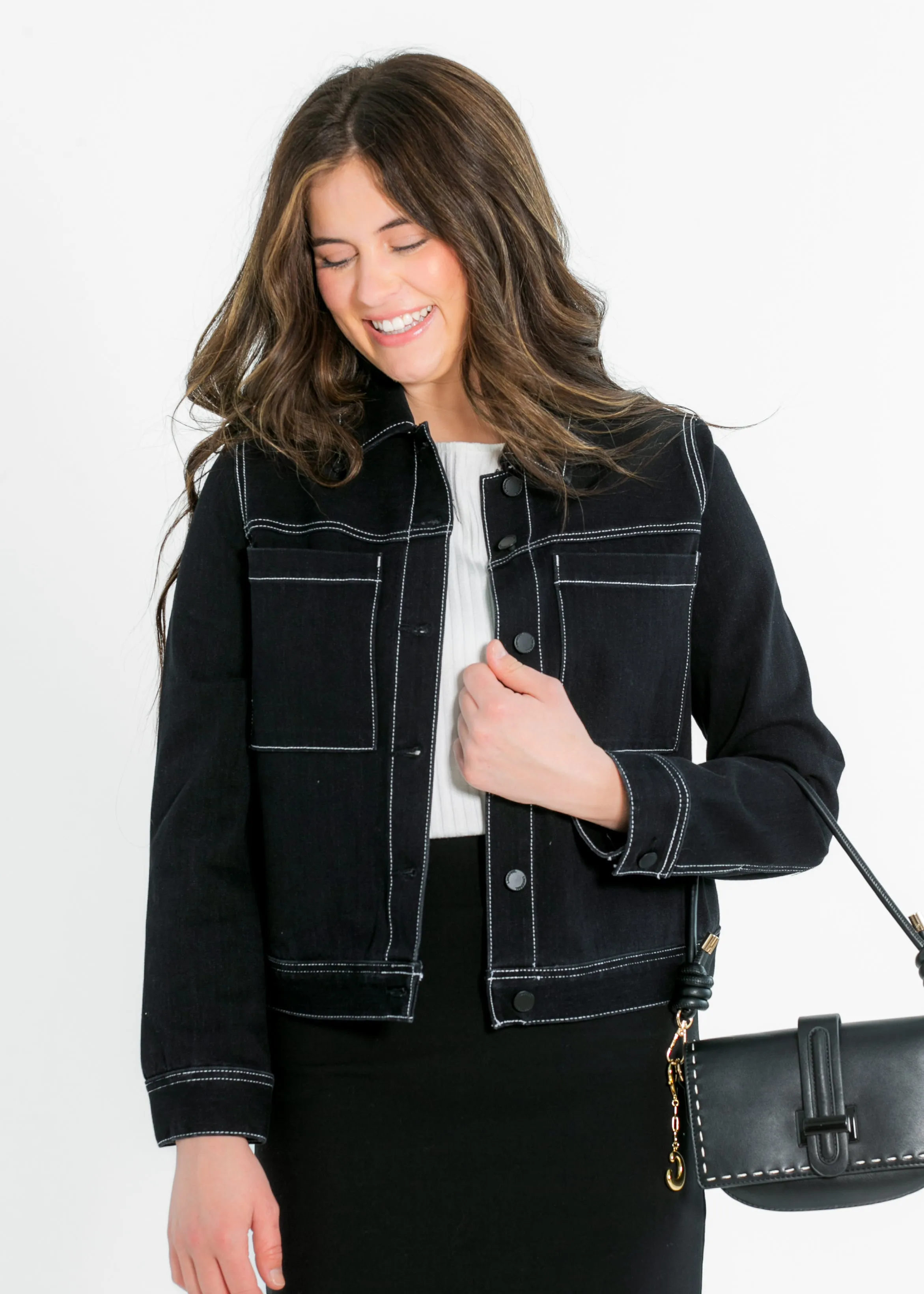 Liverpool® Utility Trucker Contrast Stitch Denim Jacket
