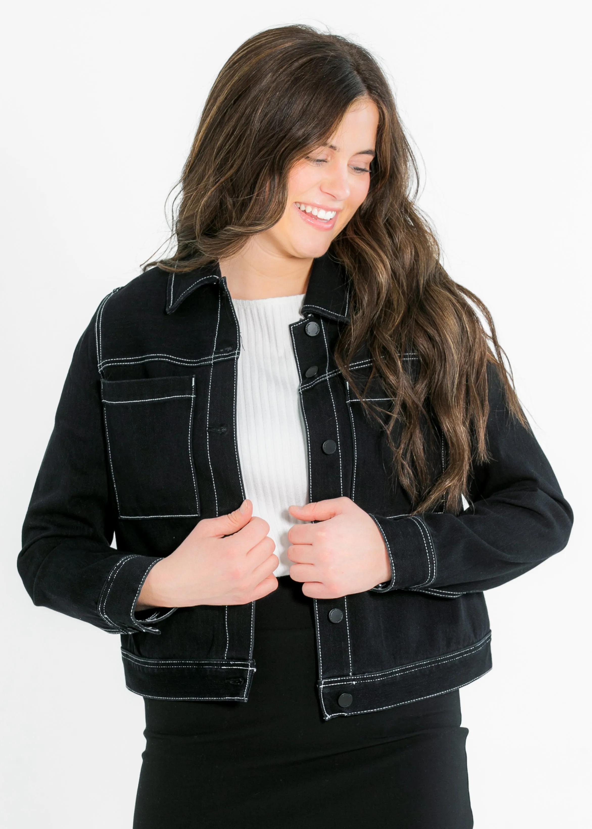 Liverpool® Utility Trucker Contrast Stitch Denim Jacket