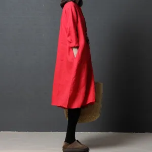 Long Sleeve Refreshing Solid Women Artsy Casual Dresses