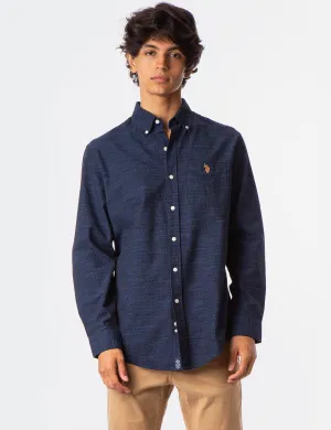 LONG SLEEVE TEXTURED PATTERNED SHIRT