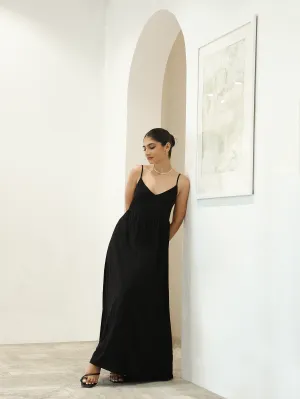 Loose Fit Gathered Maxi Dress