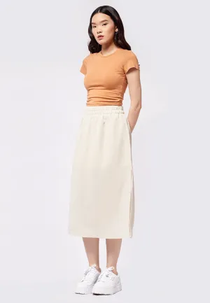 Loose Midi Skirt with Slit Details