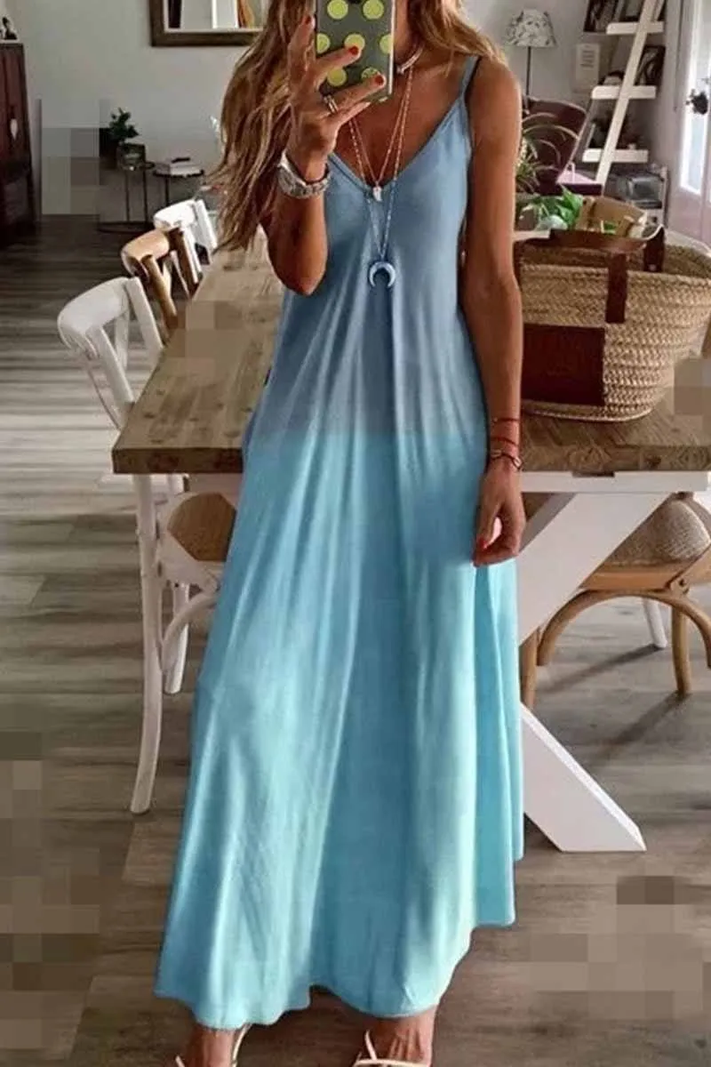 Loose Print Maxi Dress (2 Color )