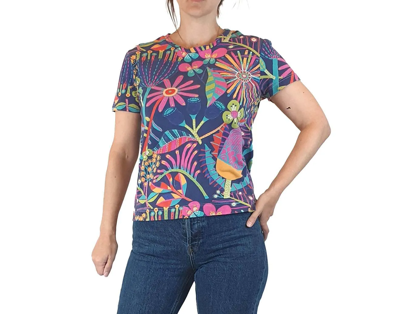 Lordie Dordie colourful print tee shirt size S