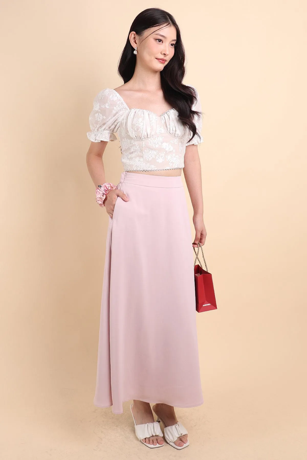 LUNA MAXI SKIRT IN PINK