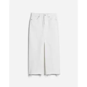 Madewell The Rilee Denim Midi Skirt - Tile White Size 28