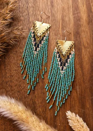 Mariah Turquoise Seed Bead Earrings