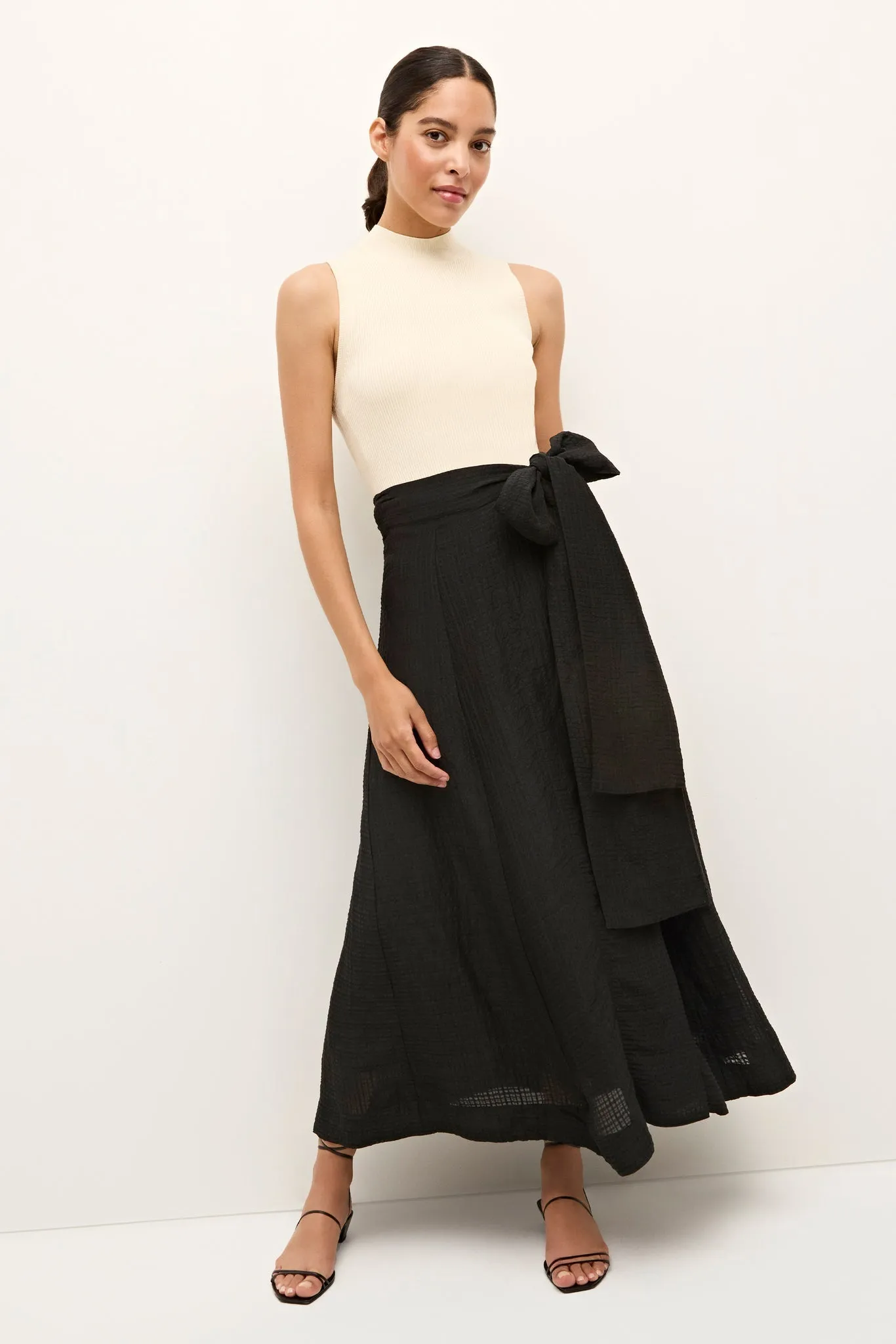 Marie Oliver Estine Wrap Skirt in Black