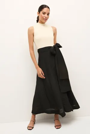 Marie Oliver Estine Wrap Skirt in Black