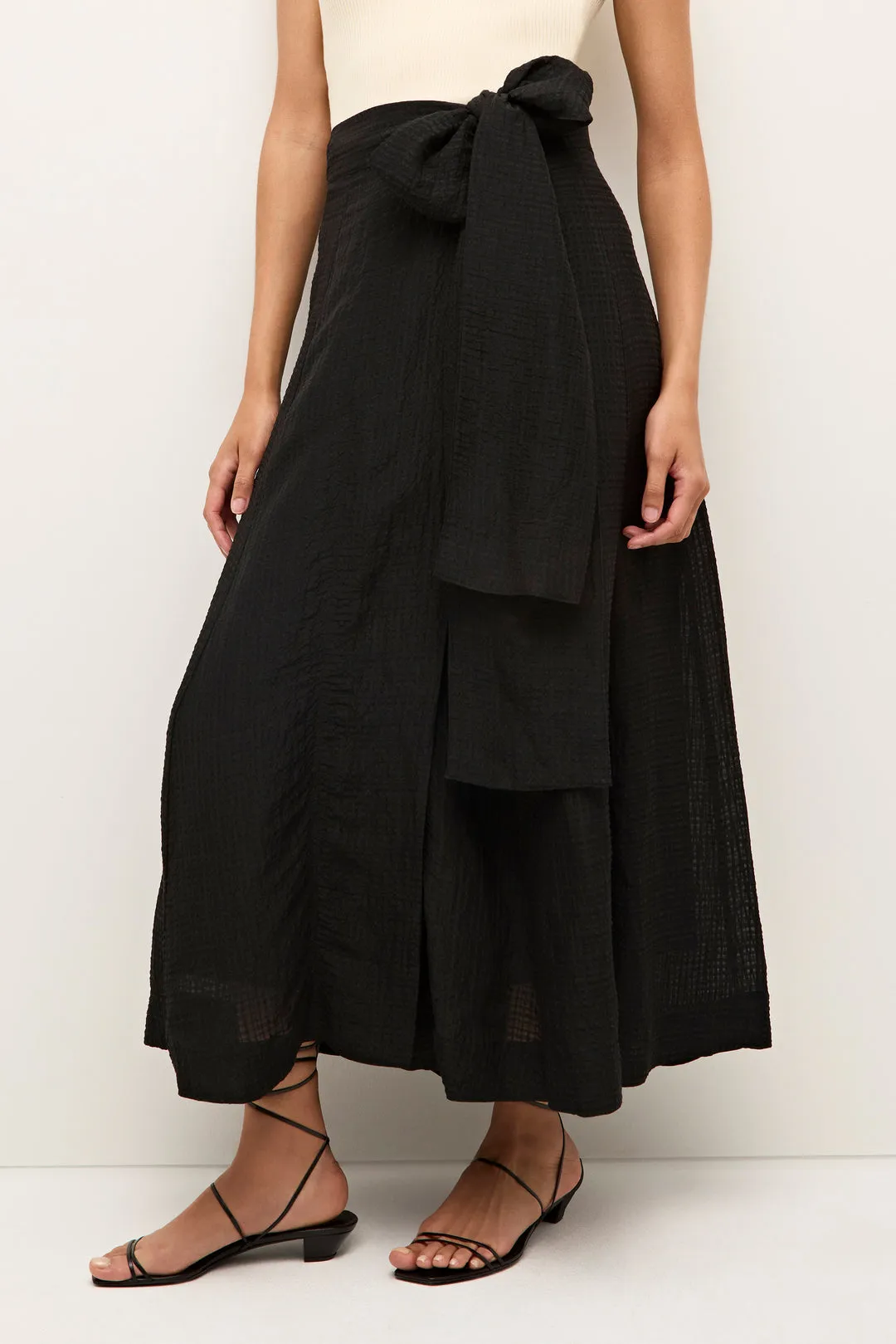 Marie Oliver Estine Wrap Skirt in Black