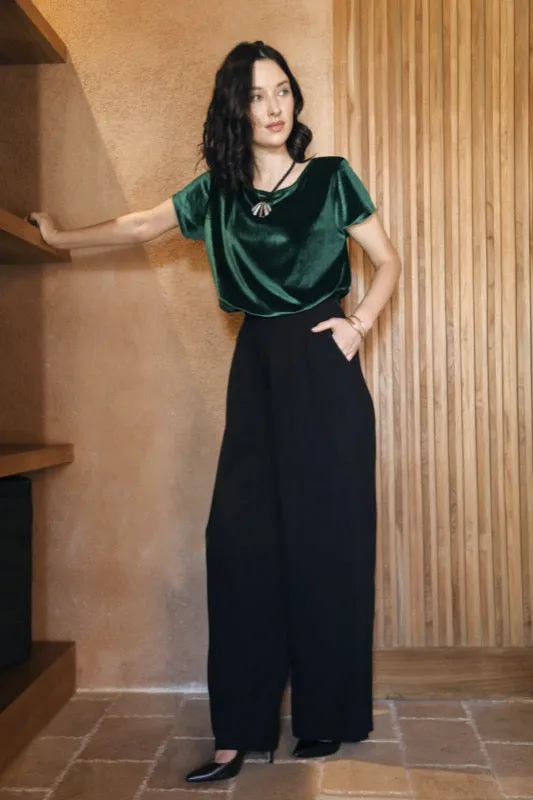 Marilyn Top - Wicked Green Velvet
