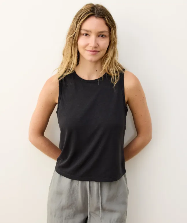 Marine Layer Hemp Cotton Tank in Faded Black