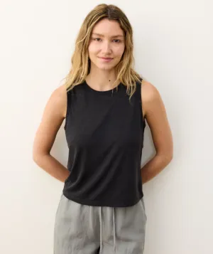 Marine Layer Hemp Cotton Tank in Faded Black