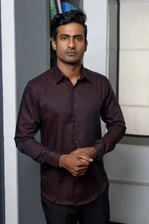 Maroon Textured Essentials Shirt