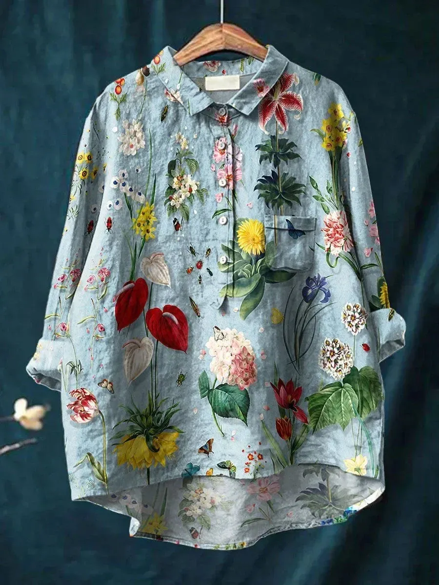 MARY - STYLISH LOOSE-FIT FLORAL SHIRT