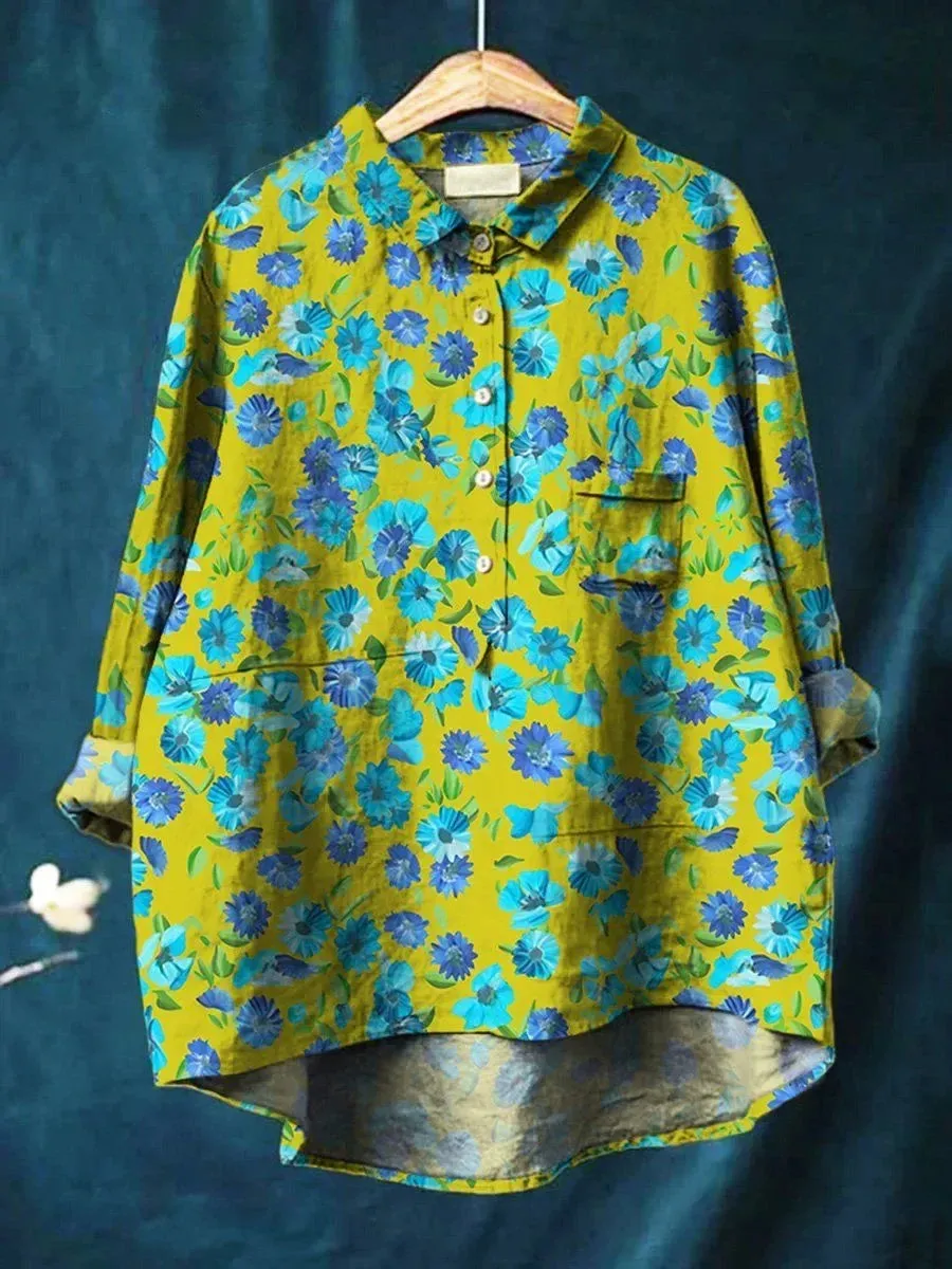 MARY - STYLISH LOOSE-FIT FLORAL SHIRT
