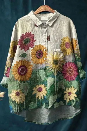 MARY - STYLISH LOOSE-FIT FLORAL SHIRT