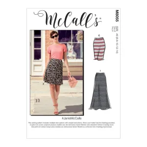McCall's Pattern M8055 Misses' Straight or A-line Skirts In 7 Lengths