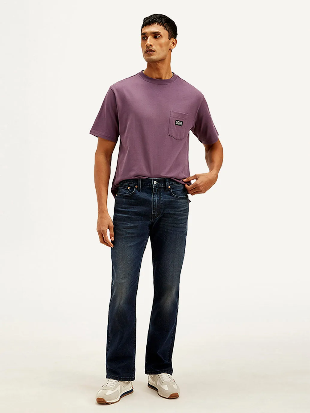 Men's 527 Dark Blue Slim Bootcut Fit Mid Rise Jeans