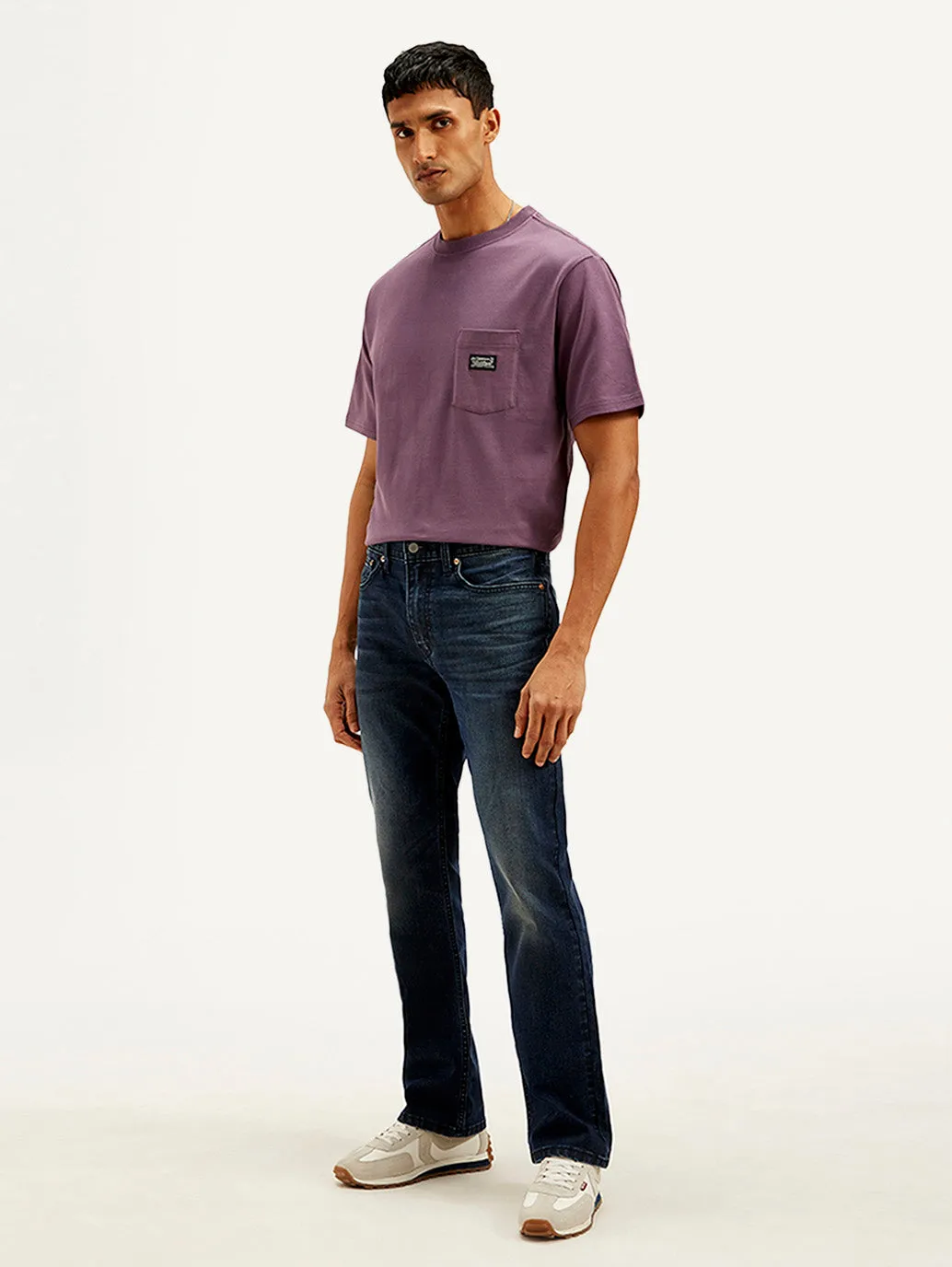 Men's 527 Dark Blue Slim Bootcut Fit Mid Rise Jeans