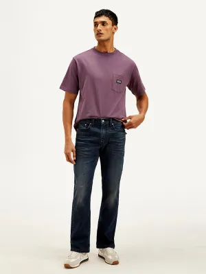 Men's 527 Dark Blue Slim Bootcut Fit Mid Rise Jeans