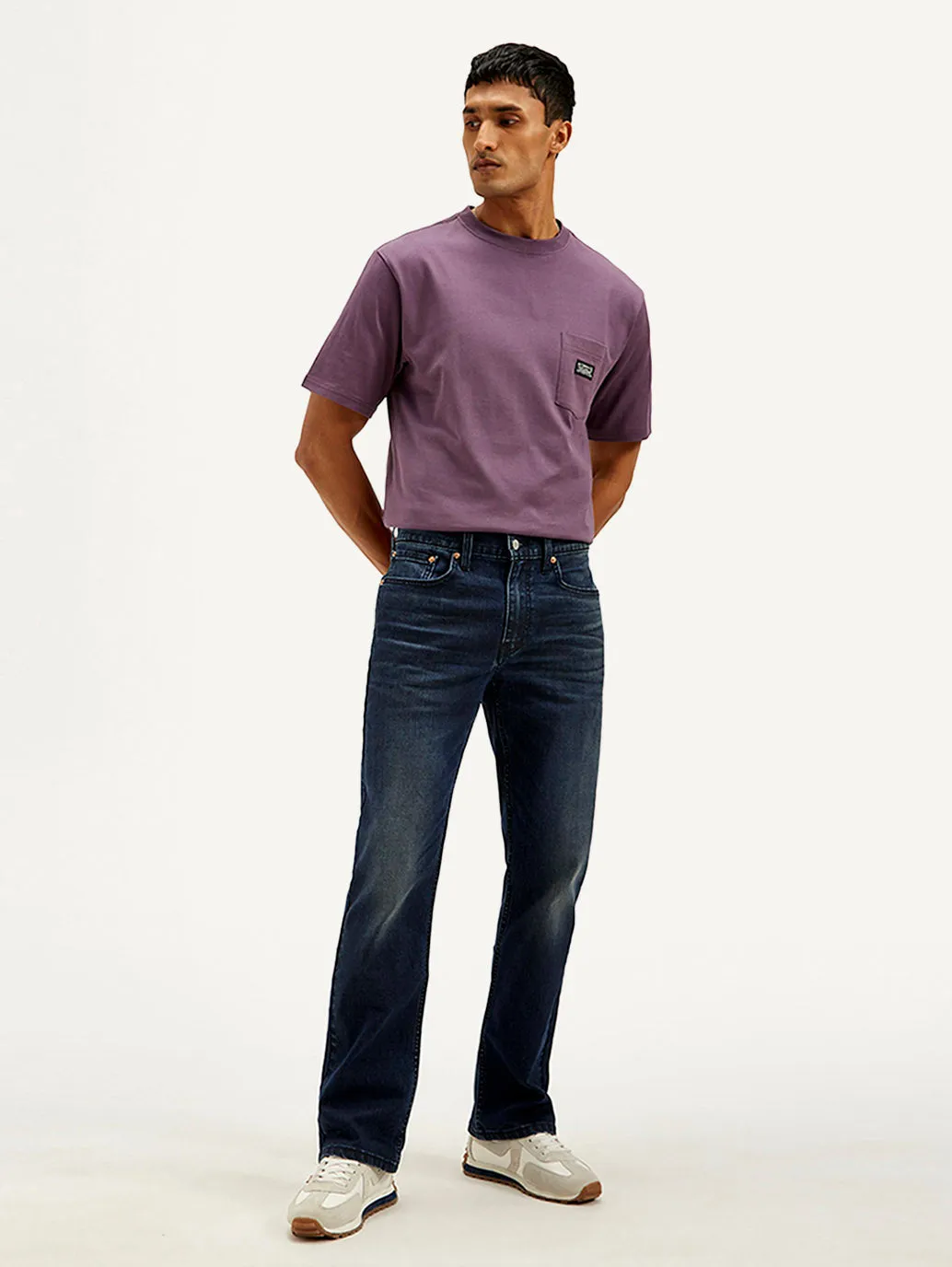 Men's 527 Dark Blue Slim Bootcut Fit Mid Rise Jeans