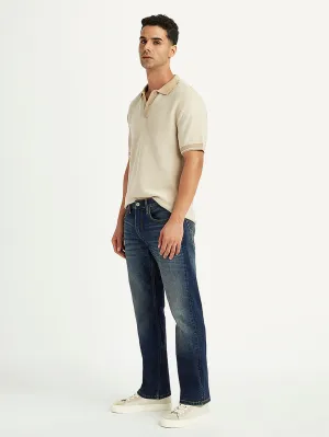 Men's 527 Navy Blue Bootcut Fit Mid Rise Jeans