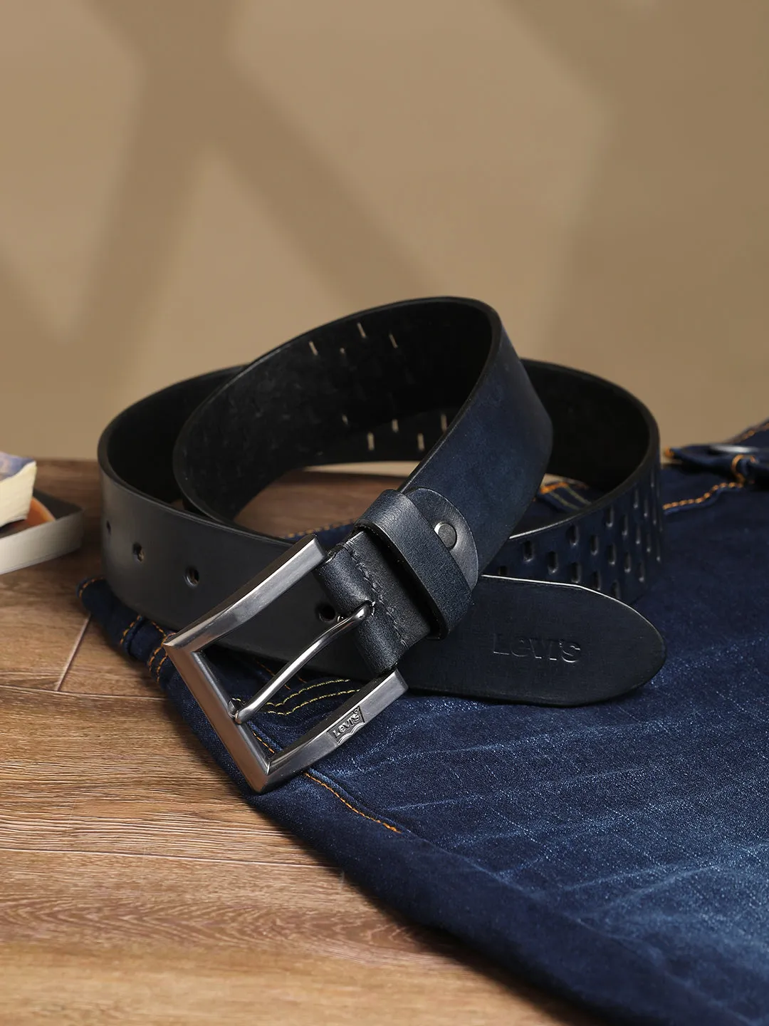 Men's Blue Textured Belt