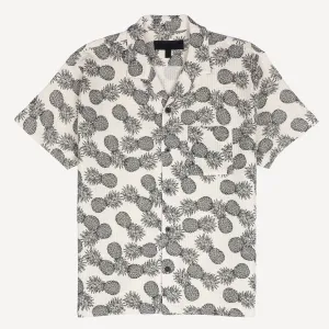 Mens Cool Knit Seersucker Camp Shirt - Tofu / Pineapple