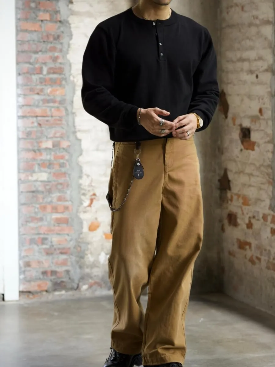 Men's Knitted Long Sleeves Henley Shirt