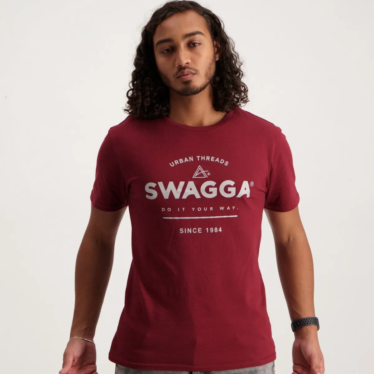 Men's Short Basic T-Shirt - Burgundy