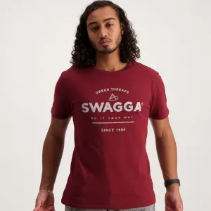 Men's Short Basic T-Shirt - Burgundy