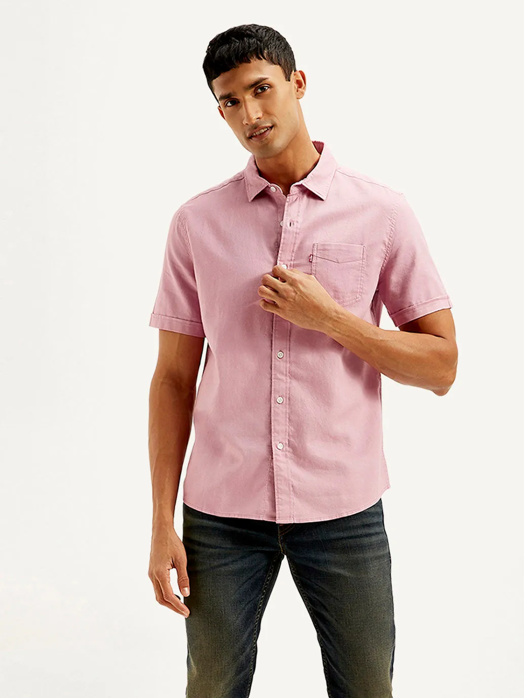 Men's Solid Slim Fit Oxford Shirt