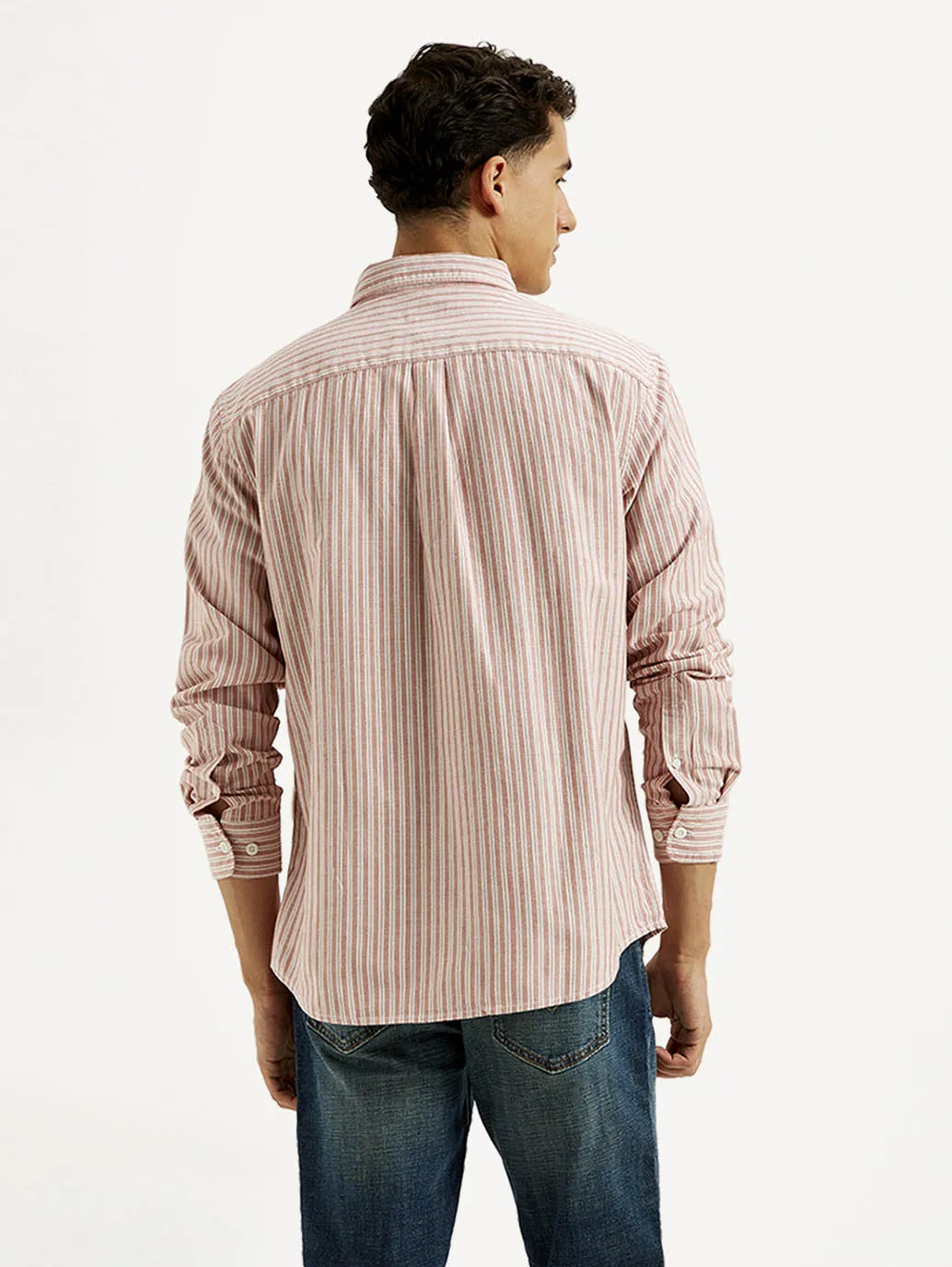Men's Striped Slim Fit Oxford Shirt