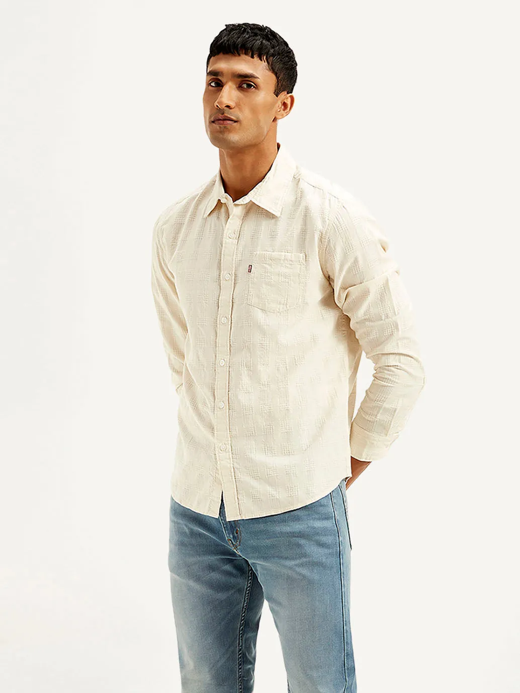 Men's Textured Slim Fit Shirt
