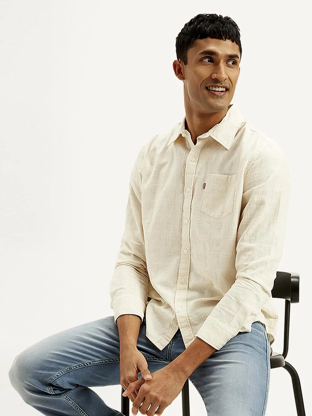 Men's Textured Slim Fit Shirt