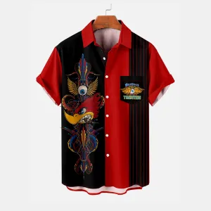 Men's Vintage Pinstripe Automotive Pocket Shirt