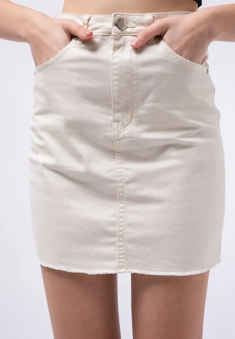 Mini Skirt with Unfinished Hem