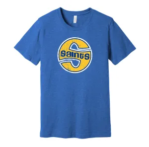 Minnesota Fighting Saints Distressed Shield Logo Shirt - Defunct Hockey Team - Celebrate Minnesota Heritage and History - Hyper Than Hype