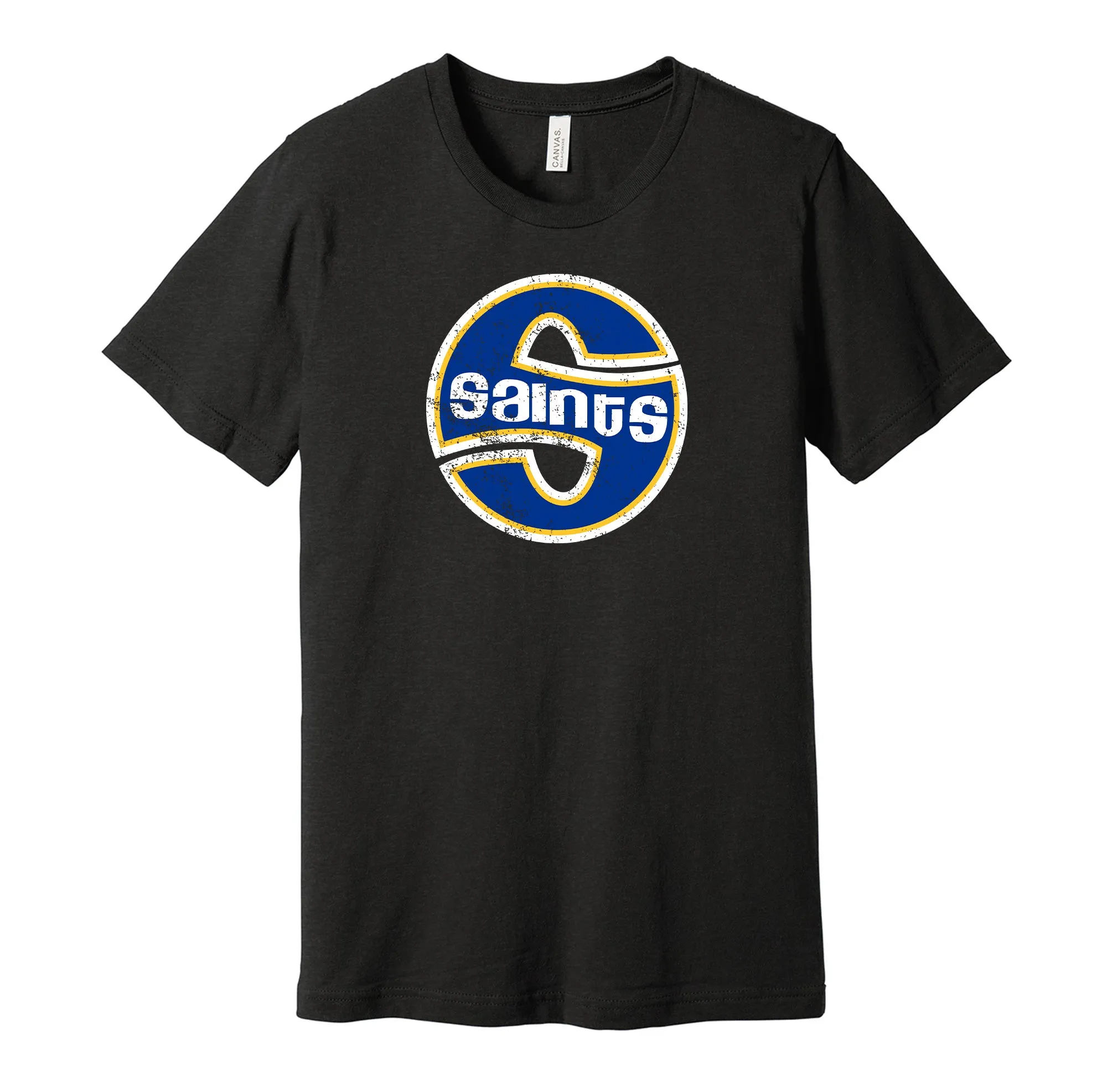 Minnesota Fighting Saints Distressed Shield Logo Shirt - Defunct Hockey Team - Celebrate Minnesota Heritage and History - Hyper Than Hype